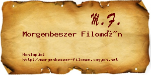 Morgenbeszer Filomén névjegykártya